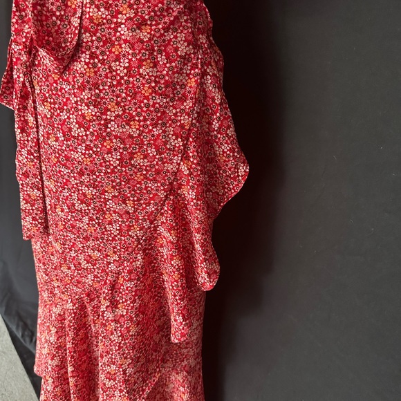 Max Studio Pink Ruffled Wrap Midi Dress - Picture 5 of 6